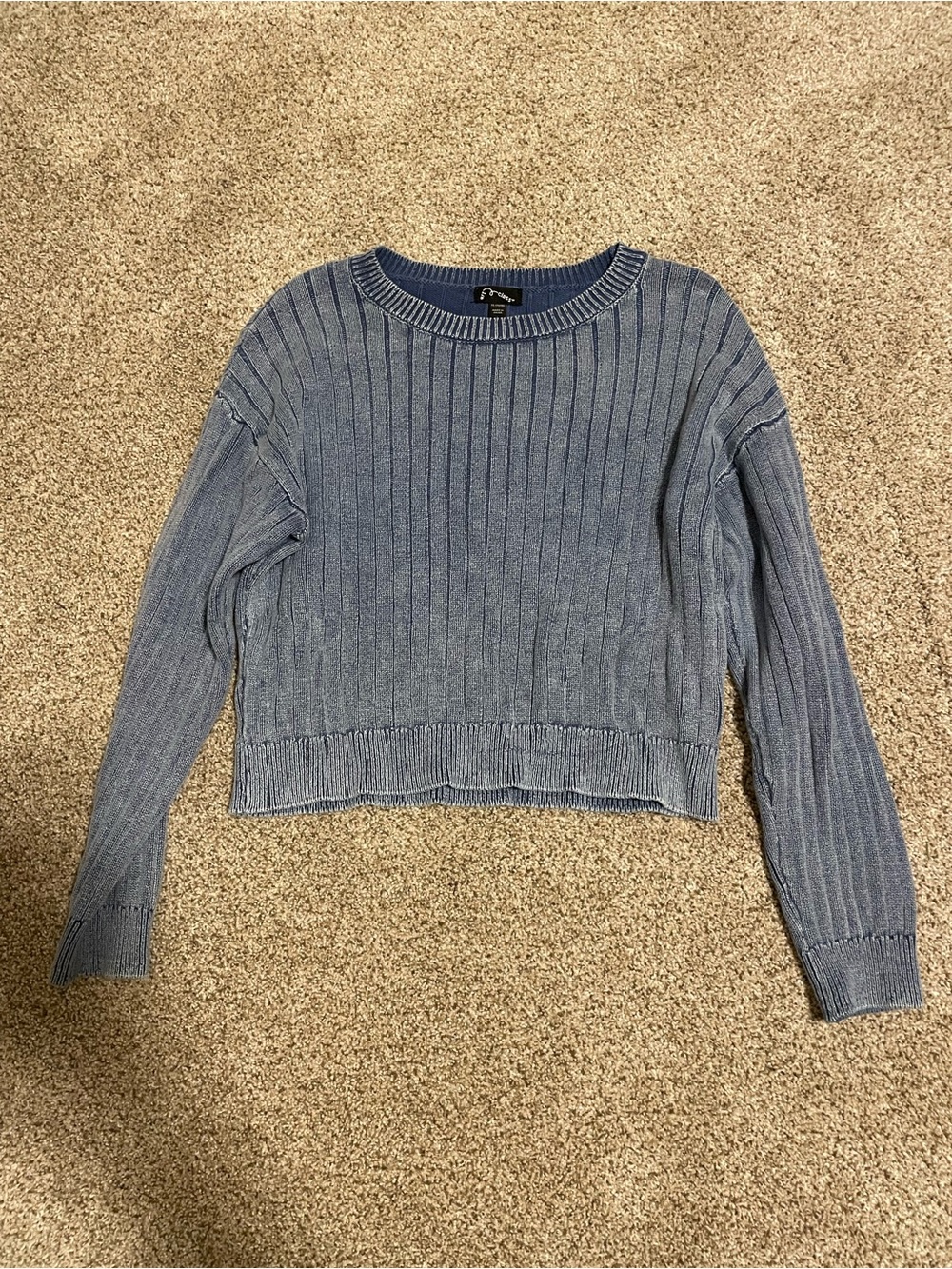 art class Light Blue Ribbed Crewneck Sweater